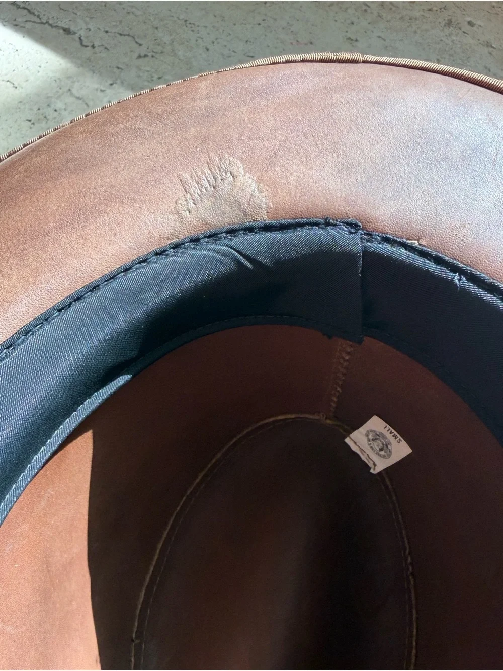 UHCMW Brown Suede Outback Cowboy Hat with Braided Band Men’s Small 1970’s